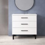 DUPLACH FUJI SATIN WHITE 3 DRAWER 32 INCH BATHROOM VANITY - Image 2