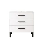 DUPLACH FUJI SATIN WHITE 3 DRAWER 32 INCH BATHROOM VANITY