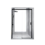 Sliding Transparent Shower Enclosure Black