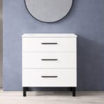 DUPLACH FUJI SATIN WHITE 3 DRAWER 24 INCH BATHROOM VANITY - Image 2