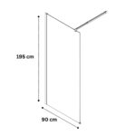 Fixed Transparent Shower Panel With Black Squares - Image 3