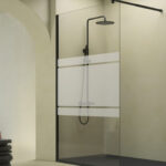 Fixed Shower Panel Black With Decorated Panel Design - Image 2