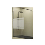 Fixed Shower Panel Black With Decorated Panel Design