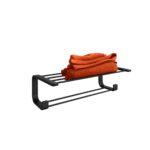 OUTLINE DOUBLE SHELF FOR TOWELS MATTE BLACK - Image 3