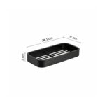Outline Rectangular Matte Black Wall Mounted Soap Dish - Image 2