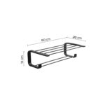 OUTLINE DOUBLE SHELF FOR TOWELS MATTE BLACK - Image 2